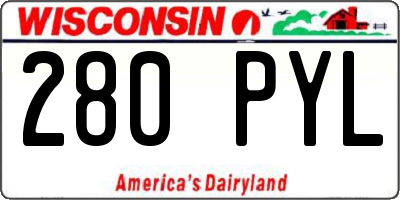 WI license plate 280PYL