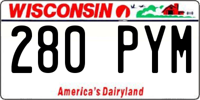 WI license plate 280PYM