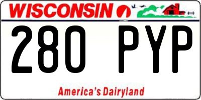 WI license plate 280PYP