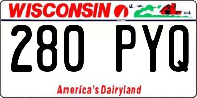 WI license plate 280PYQ