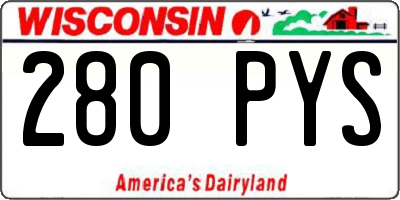 WI license plate 280PYS