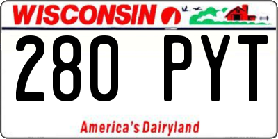 WI license plate 280PYT