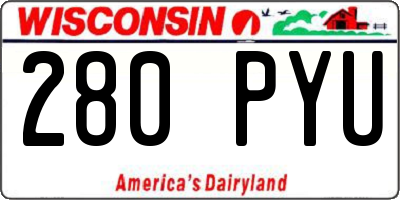 WI license plate 280PYU