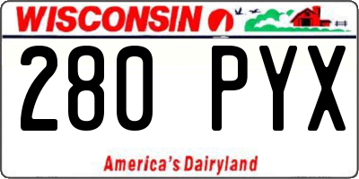 WI license plate 280PYX