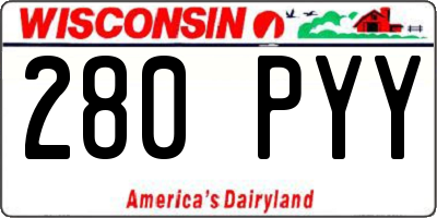 WI license plate 280PYY