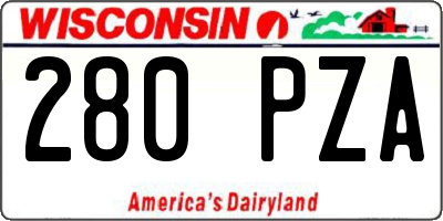 WI license plate 280PZA