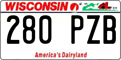WI license plate 280PZB