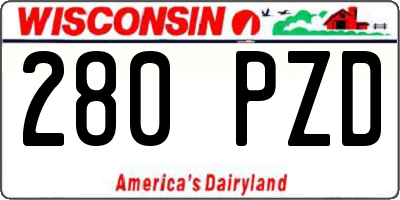 WI license plate 280PZD