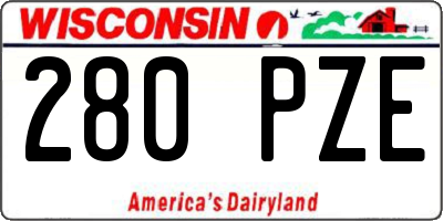 WI license plate 280PZE
