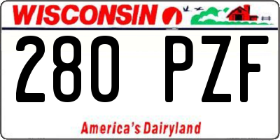 WI license plate 280PZF