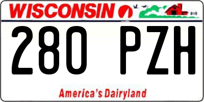 WI license plate 280PZH