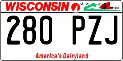 WI license plate 280PZJ