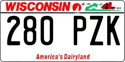 WI license plate 280PZK