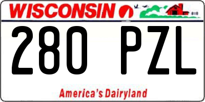 WI license plate 280PZL