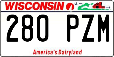 WI license plate 280PZM