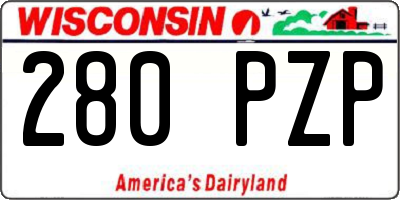 WI license plate 280PZP