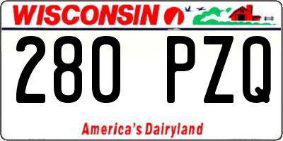 WI license plate 280PZQ