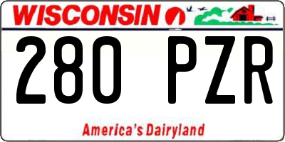 WI license plate 280PZR
