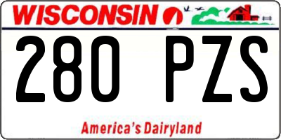 WI license plate 280PZS