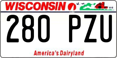 WI license plate 280PZU