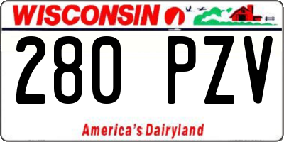 WI license plate 280PZV