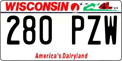 WI license plate 280PZW