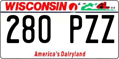 WI license plate 280PZZ