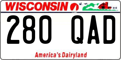 WI license plate 280QAD