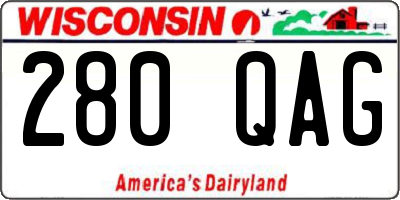 WI license plate 280QAG