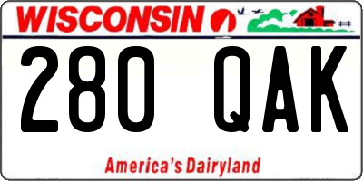 WI license plate 280QAK