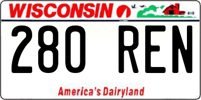 WI license plate 280REN