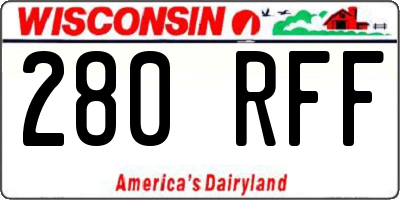 WI license plate 280RFF