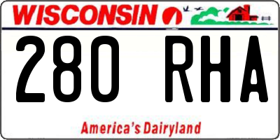 WI license plate 280RHA
