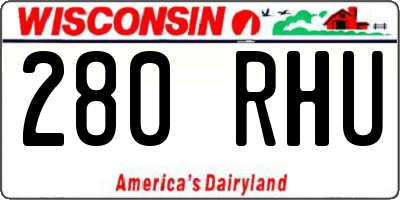 WI license plate 280RHU