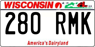 WI license plate 280RMK