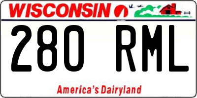 WI license plate 280RML