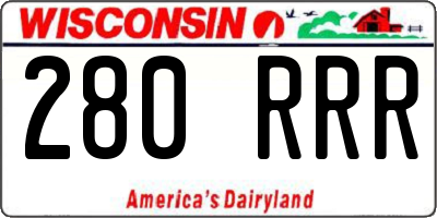 WI license plate 280RRR