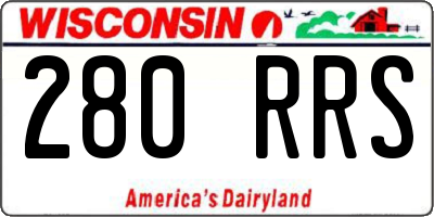 WI license plate 280RRS