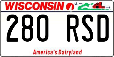WI license plate 280RSD