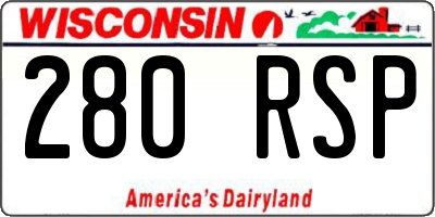 WI license plate 280RSP