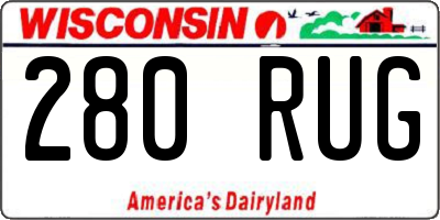 WI license plate 280RUG