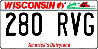 WI license plate 280RVG