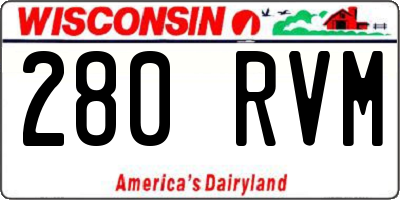 WI license plate 280RVM