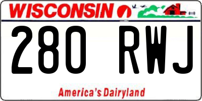 WI license plate 280RWJ