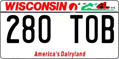 WI license plate 280TOB