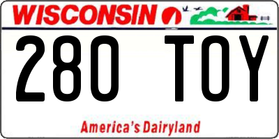 WI license plate 280TOY