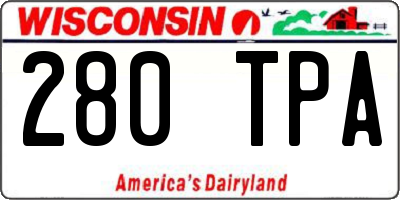 WI license plate 280TPA