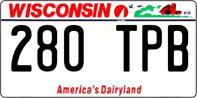 WI license plate 280TPB