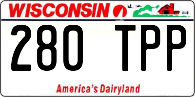 WI license plate 280TPP