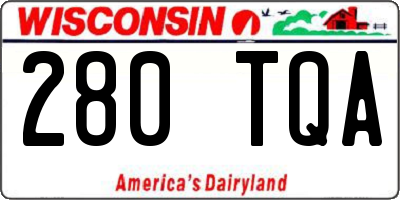 WI license plate 280TQA